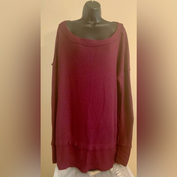 Free People Tops - We The Free…Fits like L/ XLBurgundy tag size: M but is very oversized.P2P: 29
